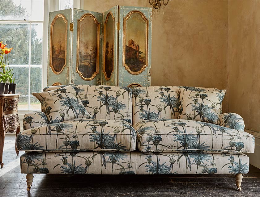 Kentwell 3 seater 2 hump sofa in Spill Resistant RHS Henry Moon Lions Tail Teal